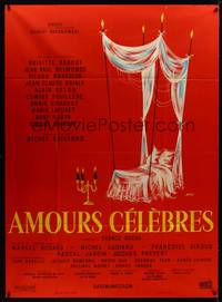 9e217 FAMOUS LOVE AFFAIRS red style French 1p '61 cool different art of canopy bed by Siry!