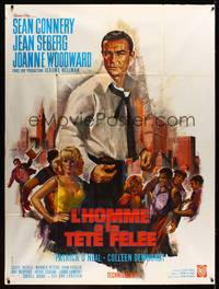 9e221 FINE MADNESS French 1p '66 cool completely different art of Sean Connery by Landi!