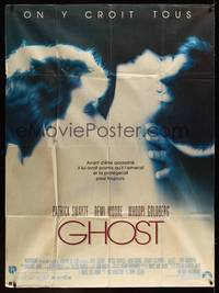 9e234 GHOST French 1p '90 classic Patrick Swayze & Demi Moore romantic close up!