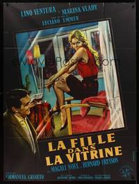9e235 GIRL IN THE WINDOW French 1p '61 completely different art of sexy Marina Vlady by Mascii!
