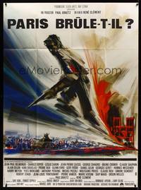 9e258 IS PARIS BURNING French 1p '66 Rene Clement, WWII, all-star cast, different art by Landi!