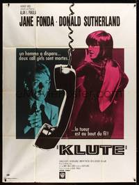 9e268 KLUTE French 1p '71 Donald Sutherland helps intended murder victim & call girl Jane Fonda!