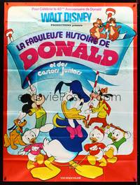 9e275 LA FABULEUSE HISTOIRE DE DONALD French 1p '75 Donald Duck, Mickey, Goofy, Pluto & more!