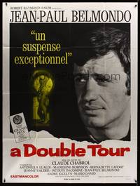 9e283 LEDA French 1p R70s Claude Chabrol's A double tour, Jean-Paul Belmondo stares thru keyhole!