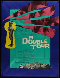9e284 LEDA style C French 1p '59 Claude Chabrol's A double tour, Belmondo, sexy keyhole image!