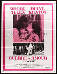 9e296 LOVE & DEATH French 1p '75 Woody Allen & Diane Keaton romantic kiss close up!