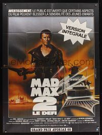 9e300 MAD MAX 2: THE ROAD WARRIOR French 1p R83 different art of Mel Gibson returning as Mad Max!