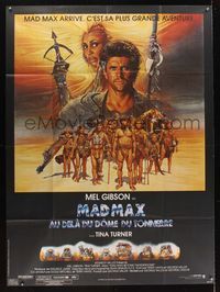 9e302 MAD MAX BEYOND THUNDERDOME French commercial poster '85 art of Mel & Tina by Richard Amsel!