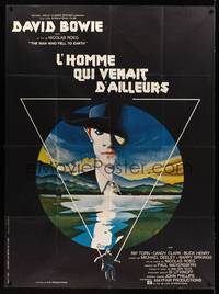 9e309 MAN WHO FELL TO EARTH French 1p '76 Nicolas Roeg, best art of David Bowie by Vic Fair!