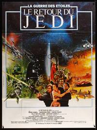 9e348 RETURN OF THE JEDI French 1p '83 George Lucas classic, different montage art by Michel Jouin