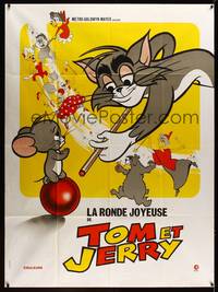 9e387 TOM & JERRY French 1p '70s wacky image of Tom about to hit pool ball Jerry sits on!