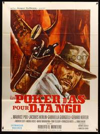 9e394 TWO SIDES OF THE DOLLAR French 1p '68 cool art of Poli as Django by Rodolfo Gasparri!