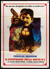 9e449 DEATH WISH II Italian 1p '82 different art of Charles Bronson pointing gun by Graves!