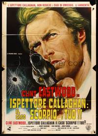 9e452 DIRTY HARRY Italian 1p '71 great different art of Clint Eastwood pointing gun, Don Siegel
