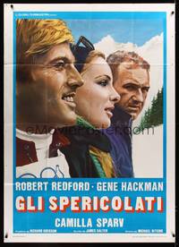 9e455 DOWNHILL RACER Italian 1p R70s different art of Robert Redford, Camilla Sparv & Gene Hackman