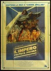 9e459 EMPIRE STRIKES BACK Italian 1p '80 George Lucas sci-fi classic, cool artwork by Tom Jung!