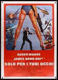 9e469 FOR YOUR EYES ONLY Italian 1p '81 no one comes close to Roger Moore as James Bond 007!