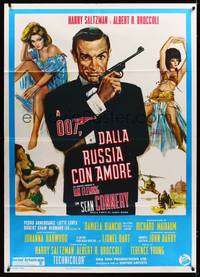 9e471 FROM RUSSIA WITH LOVE Italian 1p R70s art of Sean Connery as Ian Fleming's James Bond 007!