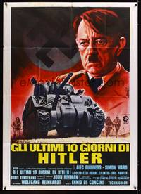 9e486 HITLER: THE LAST TEN DAYS Italian 1p '73 different art of Alec Guinness as Adolf by Nistri!