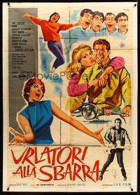 9e488 HOWLERS OF THE DOCK Italian 1p '60 Lucio Fulci's Urlatori alla sbarra, art of cast by Manno!