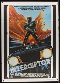 9e505 MAD MAX Italian 1p '79 cool art of Mel Gibson, George Miller sci-fi classic, Interceptor!