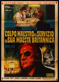 9e513 MASTER STROKE Italian 1p '67 cool art of Richard Harrison & top stars by Renato Casaro!