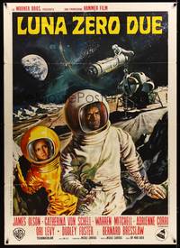 9e519 MOON ZERO TWO Italian 1p '69 different art of astronauts in space by Renato Casaro!