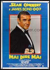 9e523 NEVER SAY NEVER AGAIN Italian 1p '83 c/u of Sean Connery as James Bond 007 pointing gun!