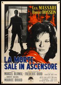9e536 PARIS PICK-UP Italian 1p '62 Le Monte-Charge, different art of Lea Massari & Robert Hossein!