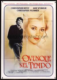9e564 SOMEWHERE IN TIME Italian 1p '83 Christopher Reeve, Jane Seymour, cult classic, Sciotti art!