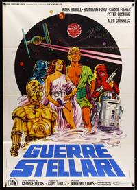 9e571 STAR WARS Italian 1p '77 George Lucas classic, different art by Michelangelo Papuzza!