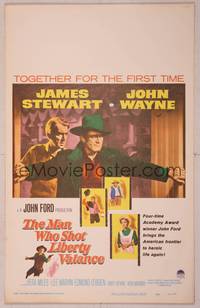 9e074 MAN WHO SHOT LIBERTY VALANCE WC '62 John Wayne & James Stewart 1st time together, John Ford