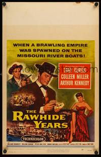 9e097 RAWHIDE YEARS WC '55 poker playing Tony Curtis + sexy Colleen Miller & Arthur Kennedy!