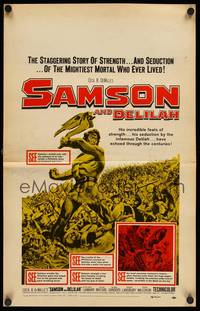 9e101 SAMSON & DELILAH WC R59 art of Hedy Lamarr & Victor Mature, Cecil B. DeMille