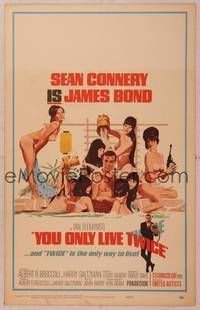 9e142 YOU ONLY LIVE TWICE WC '67 art of Sean Connery as James Bond by Robert McGinnis!