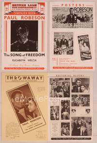 9f442 SONG OF FREEDOM English pressbook '36 great images of Paul Robeson, Hammer!