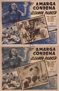 9f594 CAGED 2 Mexican LCs '50 border artwork of Eleanor Parker behind bars!