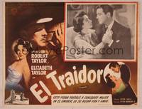 9f636 CONSPIRATOR Mexican LC '49 English spy Robert Taylor & sexy young Elizabeth Taylor!