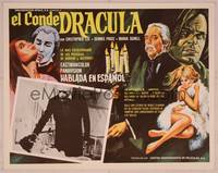 9f637 COUNT DRACULA Mexican LC '70 Jesus Franco, Herbert Lom as Van Helsing, vampire horror!