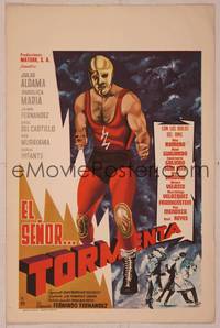 9f650 EL SENOR TORMENTA Mexican LC '63 Julio Aldama in Mexican luchador masked wrestler action!