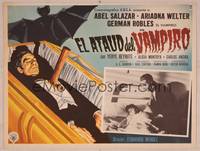 9f652 VAMPIRE'S COFFIN Mexican LC '57 blood-thirsty Mexican vampire attacking child!