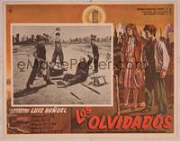 9f689 LOS OLVIDADOS Mexican LC '50 Luis Bunuel's movie about lawless Mexican children!