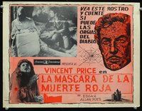 9f692 MASQUE OF THE RED DEATH Mexican LC '64 cool montage art of Vincent Price by Reynold Brown!