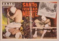 9f722 SANTO FRENTE A LA MUERTE Mexican LC '69 Mexican luchador masked wrestler action!