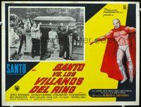 9f723 SANTO VS. LOS VILLANOS DEL RING Mexican LC '68 great art of masked Mexican wrestler Santo!