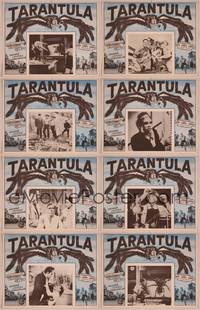 9f570 TARANTULA 8 Mexican LCs R60s Jack Arnold, great art of town running from spider monster!