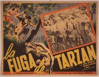 9f745 TARZAN ESCAPES Mexican LC R50s Johnny Weissmuller, explorers meet with natives!