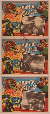 9f590 THEM 3 Mexican LCs R60s classic sci-fi, cool art of giant bugs terrorizing people!