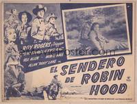 9f757 TRAIL OF ROBIN HOOD Mexican LC '50 cowboy Roy Rogers in western action!