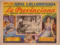 9f765 WAYWARD WIFE Mexican LC '54 art of gorgeous Gina Lollobrigida, Renato Baldini!